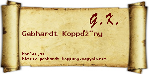 Gebhardt Koppány névjegykártya